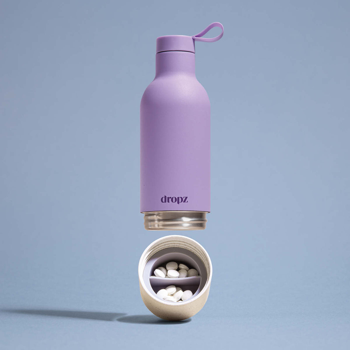 dropz Bottle lavendel - 0.5L with storage compartment